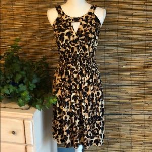Leopard faux wrap dress